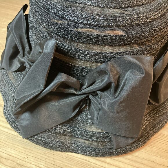 Betmar Black Straw Hat Womens Bow Accent Made in Italy Fashion Sun Hat main image 13